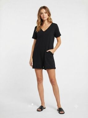 Smash + Tess The Aria Shorty Romper - Midnight Black - Size M NWT